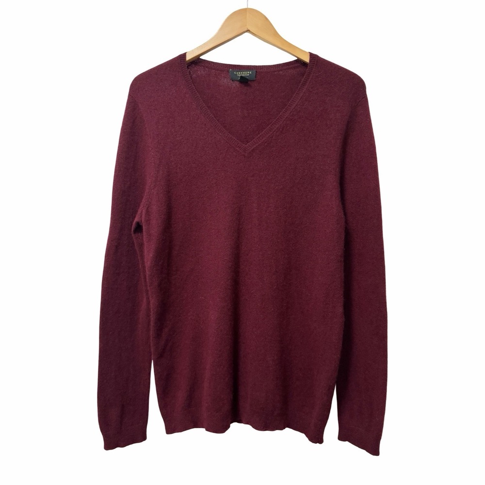 Charter Club Womens Cashmere Pullover Sweater Size XL Burgundy Quiet Luxury FLAW